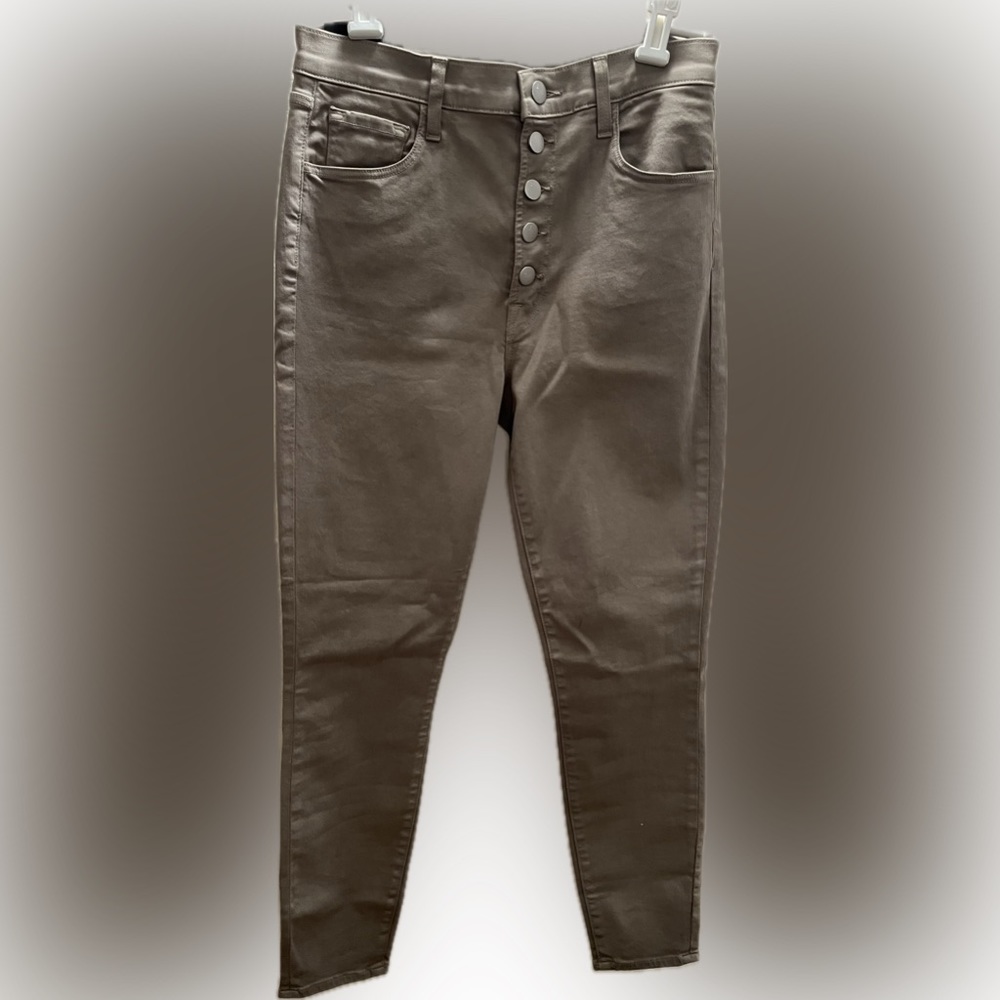 J Brand straight crop pant, button fly cotton Lillie High rise.